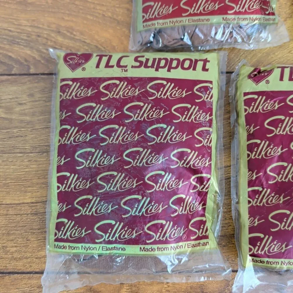 Silkies 5 Packs Medium Beige TLC Support Hosiery Pantyhose Vintage